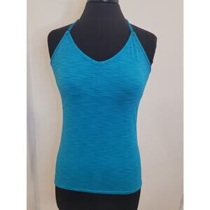 Roxy Blue Racerback Tank Top Women’s M Built-In Bra Activewear GUC